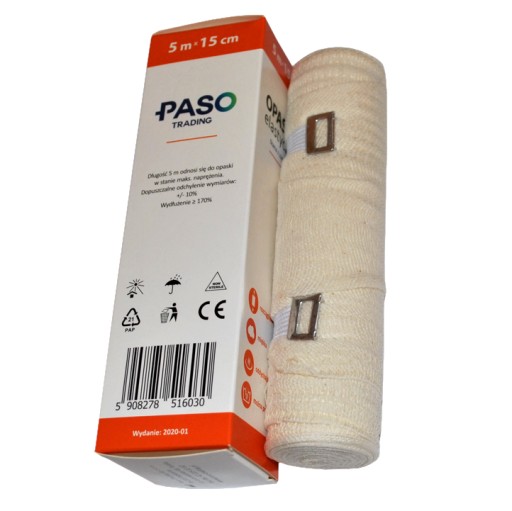 OPASKA ELASTYCZNA Z ZAPINKA 15cm x 5m 1SZT