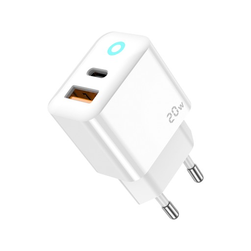 SZYBKA ŁADOWARKA PD Z KABLEM USB-C NA USB-C 20W 1x USB-C 1x USB QC 3.0