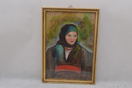 T. AXENTOWICZ - PORTRET GÓRALKI - STARY OBRAZ