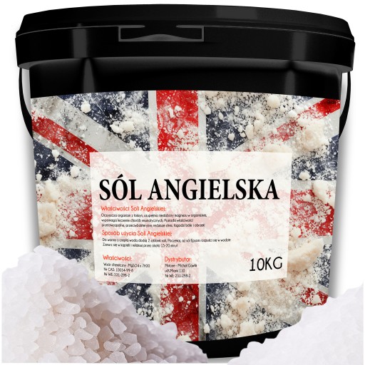 SIARCZAN MAGNEZU SÓL EPSOM MAGNEZOWA ANGIELSKA DO KĄPIELI GORZKA STÓP 10KG