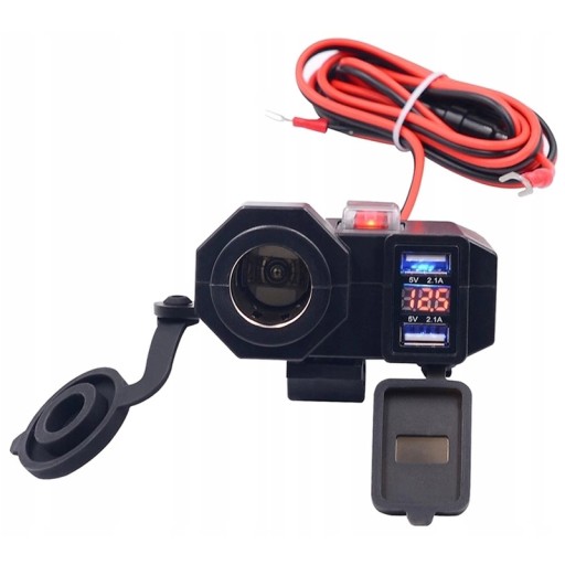 ŁADOWARKA MOTOCYKLOWA ZAPALNICZKA 12V MOTO 2x USB