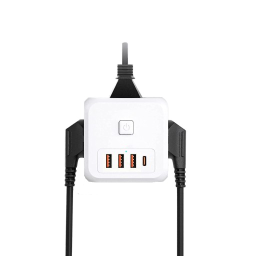ROZGAŁĘŹNIK SIECIOWY KOSTKA 3 GNIAZDA USB USB C