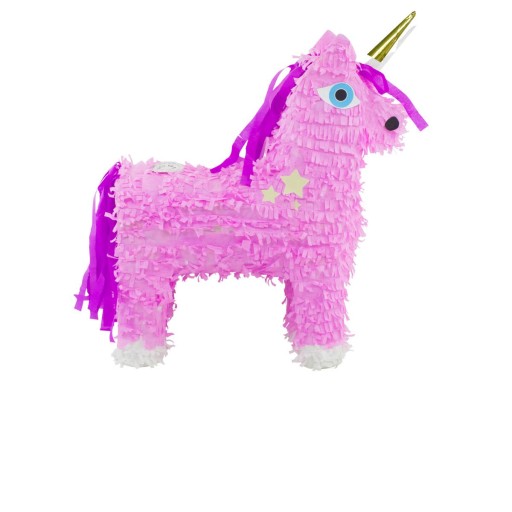 Pinata Różowy Jednorożec 13,5 x 42,5 x 51 cm ze Złotym Rogiem