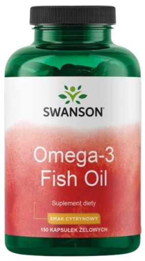Swanson Omega-3 Kwasy EPA DHA Mózg 150 kaps Smak cytrynowy Koncentracja