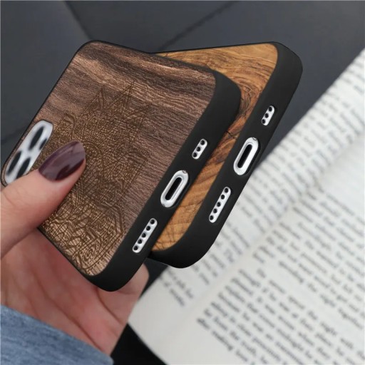 Rzeźbione drewniane etui do Xiaomi Redmi Note 8 9 10 7 8T 9S 10S 9C 10C Mi