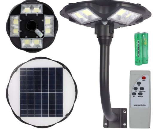 Lampa uliczna 300 W 5600 lm zasilanie solarne LAMPA SOLARNA LED MOCNA UFO