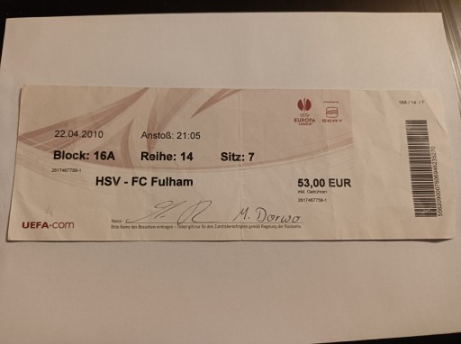 HAMBURGER SV - FC FULHAM 22-04-2010