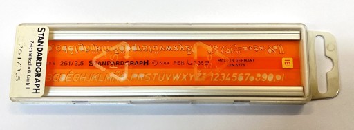 SZABLON LITERY CYFRY KURSYWA 3,5 mm STANDARDGRAPH