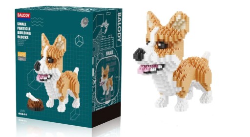 Zestaw Mini Klocków Model Psa Corgi 1380 Elementów