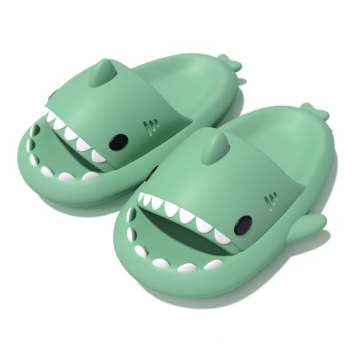 GRUBE KLAPKI NA BASEN REKINY ANTYPOŚLIZGOWE KAPCIE SHARK ZIELONE 44-45