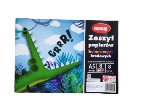 ZESZYT PAPIERÓW KOLOROWYCH A5 KREDOWANYCH