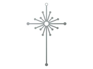 Krzyż metalowy KNS035 15 cm srebrny