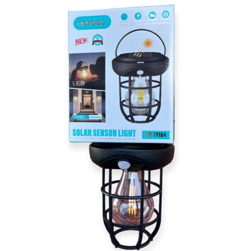 LAMPA AKUMULATOROWA SOLARNA PRZENOŚNA VINTAGE RETRO KINKIET SOLARNY