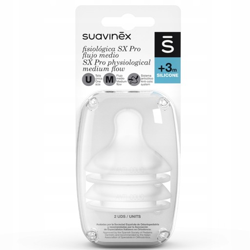 SUAVINEX SMOCZEK DO BUTELKI SX PRO ŚREDNI 3m+ 2X