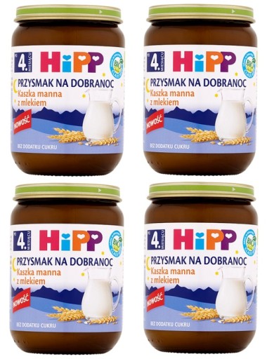 4x 190g HIPP Kaszka manna z mlekiem po 4msc BIO