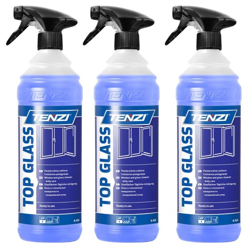 TENZI TOP GLASS Płyn do mycia szyb okien Środek do ram luster szkła 3x1L