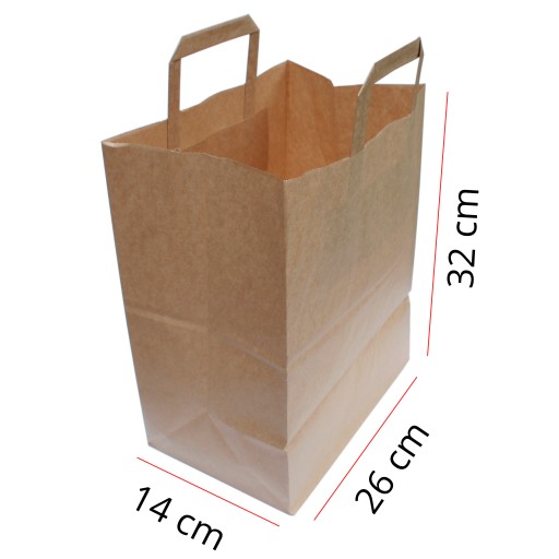 TORBY TOREBKI PAPIEROWE 260x140x320 SZARE 50 SZTUK