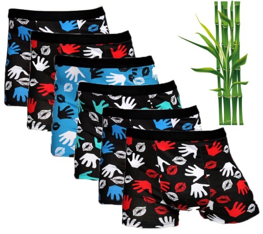 6x BOKSERKI MĘSKIE BAMBUSOWE ANTYBAKTERYJNE XL