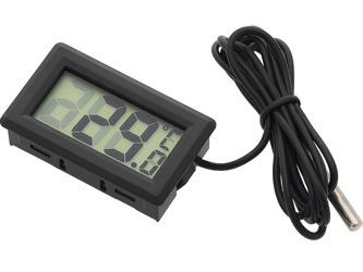 Panelowy termometr LCD od -50°C do 100°C czarny