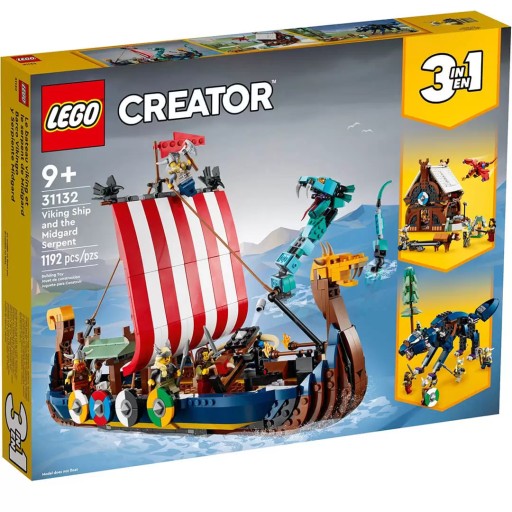 LEGO Creator 3w1 31132 Statek wikingów i wąż