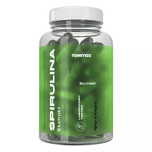 nowmax SPIRULINA EKSTRAKT Z ALG NA ODPORNOŚĆ DETOKS 90 kaps
