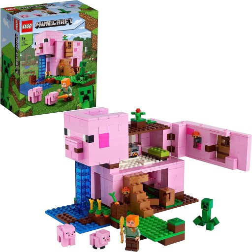 LEGO MINECRAFT DOM W KSZTAŁCIE ŚWINI DOMEK CREEPER ŚWINKA MAINECRAFT 8+