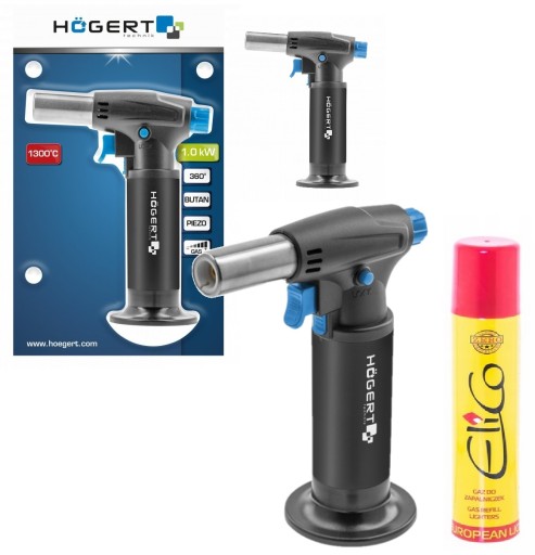 PALNIK GAZOWY NA GAZ DO CREME BRULEE Z PIEZO 360 + GAZ 90ml HOGERT HT2C509