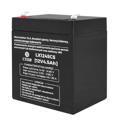 AKUMULATOR AGM 12V 4.5Ah BEZOBSŁUGOWY UPS CSSB