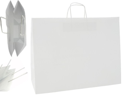 TORBA TORBY PAPIEROWE na zakupy 50x18x39 bi 100szt