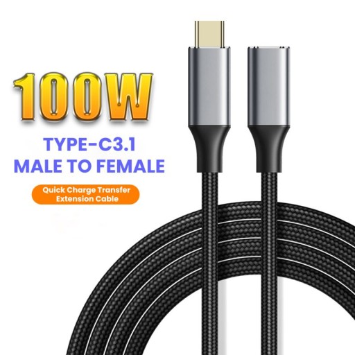 multicolor1m USB 3.1 Extension Cable USB C PD100W 10GB Extend Cable M Cable