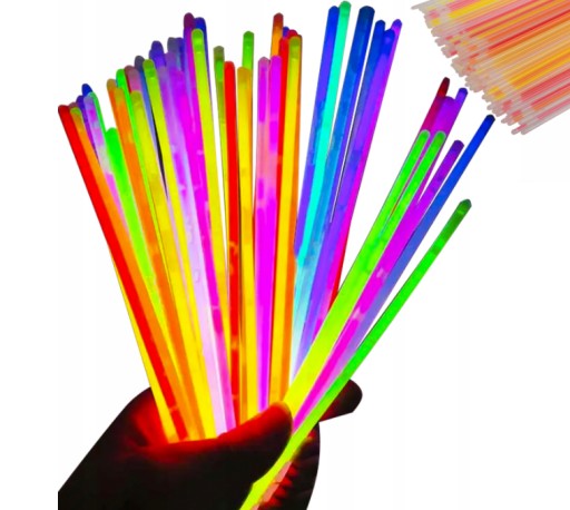 ŚWIECĄCE BRANSOLETKI ŚWIATŁO CHEMICZNE PATYCZKI OPASKI FLUORESCENCYJNE