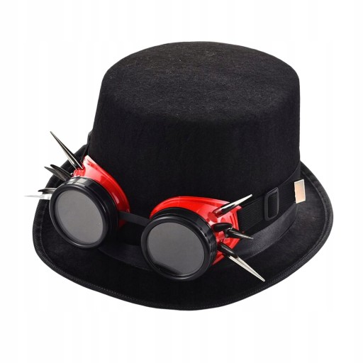 Punk Goth Steampunk cylinder z goglami przebranie