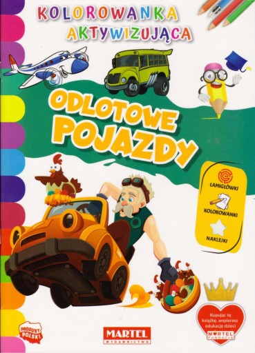Kolorowanka Naklejki Łamigówki ODLOTOWE POJAZDY