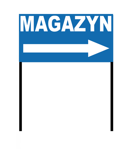 TABLICA SZYLD INFORMACYJNA MAGAZYN PARKING 100x50 cm KONTRUKCJA 150 cm