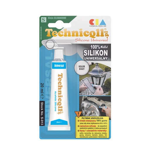 KLEJ SILIKONOWY UNIWERSALNY BIAŁY TECHNICQLL 20 ML