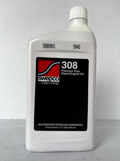 SWEPCO 308 PREMIUM CJ-4 PLUS OLEJ SILNIKOWY 5W40 1 U.S. QUART 0,946 LITRA