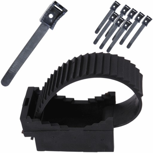 Uchwyt Paskowy Opaska Kablowa Płaska 30-50mm UP-50 Czarny 130mm UV 10 sztuk