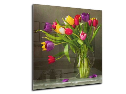 lacobel hartowany grafika panel 60x70 tulipan