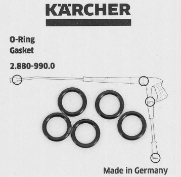 USZCZELNIENIA,ORINGI LANCY, PISTOLETU MYJKI KARCHER 2.880-990.0