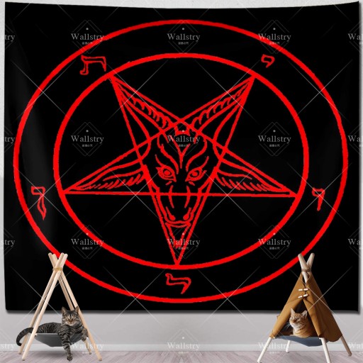 Gobelin Odwrócony Pentagram karty do tarota ścienn