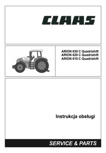 Claas ARION 610C, 620C, 630C - instrukcja obsł. PL