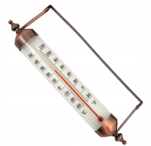 TERMOMETR ZEWNĘTRZNY ZA OKNO PCV RURKA 26,5CM RETRO