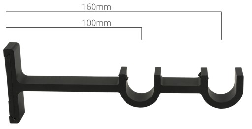 Wspornik Karnisza BOJANEK podwójny 19+19mm Czarny