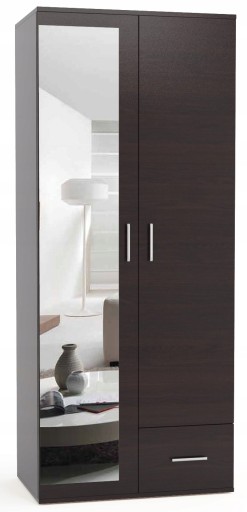 SZAFA Z SZUFLADĄ I LUSTREM 80CM WENGE PRODUCENT