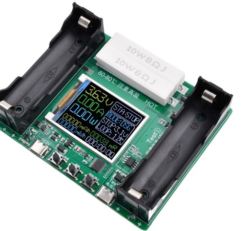Tester miernik pojemności akumulatorów 18650 USB C