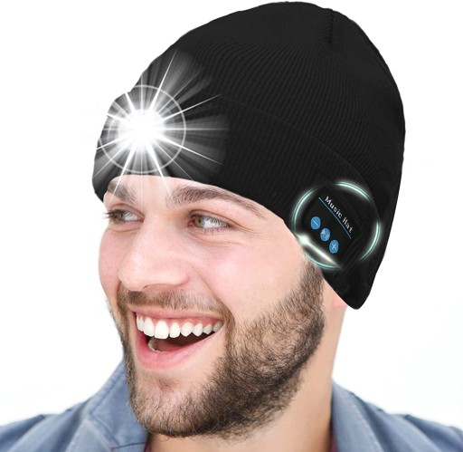 CZAPKA ROBOCZA ZIMOWA Z LATARKĄ LED USB CZOŁÓWKA
