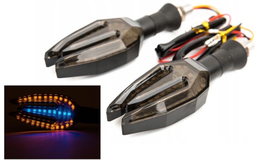 Kierunkowskazy elastyczne niebieskie custom 34 LED