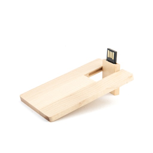 Pendrive 32 GB USB 2.0 Karta drewniana KLON + Grawer NA PREZNT