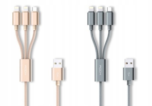 KABEL DO TELEFONU 3w1 MICRO USB USB-C Lightning