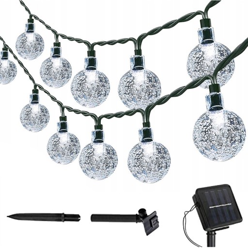 GIRLANDA SOLARNA LAMPA OGRODOWA ŚWIETLNA 200LED 22M KULE